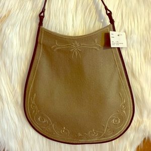 Olive Green Wool shoulder bag